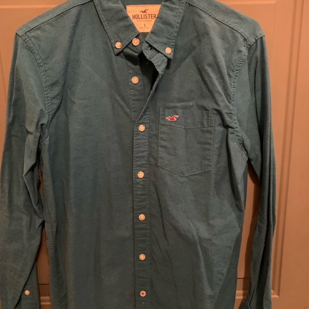 Hollister Blue Casual Button Down Shirt